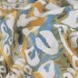 Preview: Viskose Popeline - Abstrakt Leo - olive/offwhite/hellblau