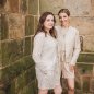 Preview: Jackenstoff Jacquard mit Glitzer - Leo - sand
