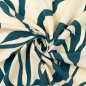 Preview: Viskose Popeline - Abstract Jungle - petrol/creme