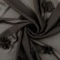 Preview: Chiffon - mit Blütenapplikation - black