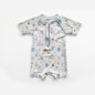 Preview: Badestoff Jersey - Deep Sea - weiß