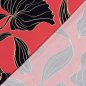 Preview: Viskosesatin - matt - Maila Flowers - red/black