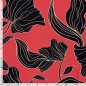 Preview: Viskosesatin - matt - Maila Flowers - red/black