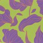 Preview: Viskosesatin - matt - Maila Flowers - lime/violett
