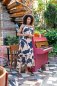 Preview: Viskosesatin - matt - Maila Flowers - lachs/navy
