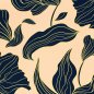 Preview: Viskosesatin - matt - Maila Flowers - lachs/navy