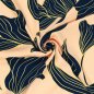 Preview: Viskosesatin - matt - Maila Flowers - lachs/navy