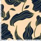 Preview: Viskosesatin - matt - Maila Flowers - lachs/navy