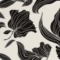 Preview: Viskosesatin - matt - Maila Flowers - beige/black