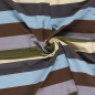 Preview: French Terry - Pablo Streifen - sand/schwarz/hellblau/braun