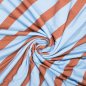 Preview: French Terry - Noa Stripes - hellblau/rost