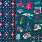 Preview: Bio Canvas - Bucket List - petrol - Col. 01 - Travel the World - Hamburger Liebe - Albstoffe