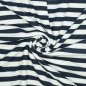 Preview: Ripp Viskosejersey - Centa Streifen - navy/ecru