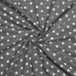 Preview: RESTSTÜCK 1,00m !!! - Bio Jacquard - Doubleface - Sterne - A32/01 - carbon/weiß - Albstoffe