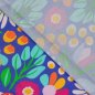Preview: Baumwoll Popeline - Daisy Flower - blau/grün/pink - by Karina + Kind