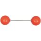 Preview: Zwei Perlen Pin - orange - 60mm