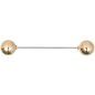 Preview: Zwei Perlen Pin - gold - 95mm