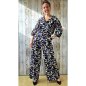 Preview: Viskose Leinen - Amelia - black/purple