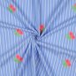 Preview: Bauwolle - Embroidery Maris Streifen - hellblau
