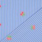 Preview: Bauwolle - Embroidery Maris Streifen - hellblau