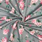 Preview: RESTSTÜCK 0,80m !!! - Bio Summersweat - Bouquet of Flowers - rock grey