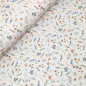 Preview: RESTSTÜCK 1,00m !!! - Bio Jersey - Fine Flowers - light khaki terra