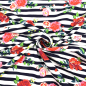 Preview: Jersey - Flower Stripe - blue navy