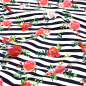 Preview: Jersey - Flower Stripe - blue navy
