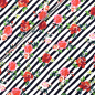 Preview: Jersey - Flower Stripe - blue navy