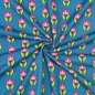 Preview: RESTSTÜCK 0,50m !!! - Jersey - Flower Buds - blau - Peacock Dreams - Birgit Boley