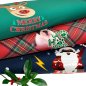 Preview: French Terry Panel - Christmas Bulldog mit Pailetten - red