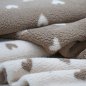 Preview: Plüschstoff - Herzchen - ecru/beige
