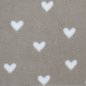 Preview: Plüschstoff - Herzchen - beige/ecru