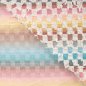 Preview: Jeansstoff - Fancy Check - aqua/ecru/cognac