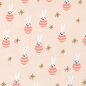 Preview: RESTSTÜCK 1,60m !!! - Jersey - Baby - Hase - rosa/gold - Rico Design