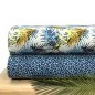 Preview: RESTSTÜCK 90cm !!! - Jersey - Colourful Leaves - blue