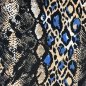 Preview: Jersey - Schlangenprint - schwarz/blau/beige