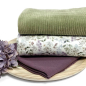Preview: RESTSTÜCK 1,00m !!! - Musselin - Flowers - lilac/grey