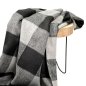 Preview: Leichter Mantelstoff - Fathia Check - black/grey