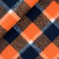 Preview: RESTSTÜCK 0,60m !!! - Mantelstoff - Karo Sheffield - orange/blue navy
