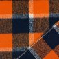 Preview: RESTSTÜCK 0,60m !!! - Mantelstoff - Karo Sheffield - orange/blue navy
