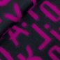 Preview: Mantelstrick - Wool - Alphabet - cyclam/black
