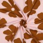 Preview: Viskose Leinen - Margot Flowers - rosa/brown