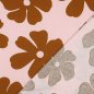 Preview: Viskose Leinen - Margot Flowers - rosa/brown