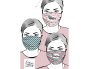 Preview: Bio Webware - Bingo Flamingo Masken - Lillestoff
