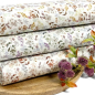 Preview: RESTSTÜCK 1,00m !!! - Musselin - Flowers - lilac/grey