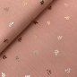 Preview: Musselin - metallic - Leaves - dusty pink