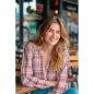 Preview: Musselin - Philippa Checks - Glitzer Gold - rosa/rot/grün
