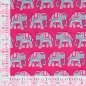 Preview: Baumwoll Voile - Elephant - fuchsia/türkis