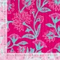 Preview: Doubleface Baumwoll Stepper - Delara Flower - fuchsia/türkis